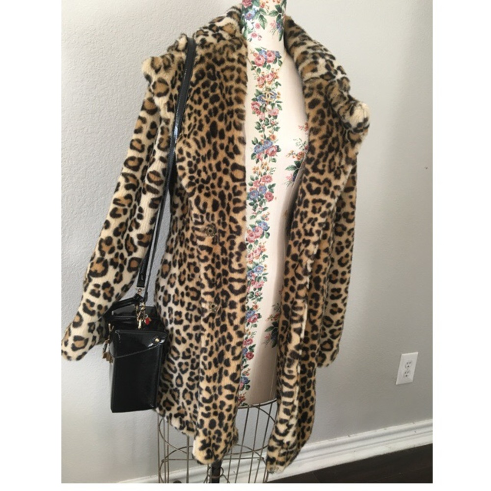 Cheetah print “fur” coat